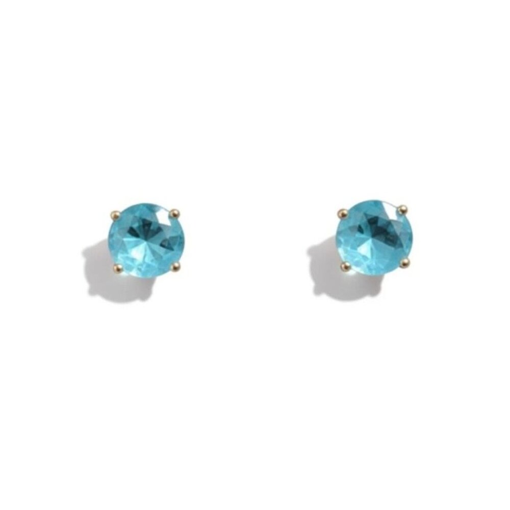 Sterling Silver 925 MWS Blue Topaz Clip-On Earrings